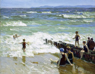 Koupající se u vlnolamu, od Edward Henry Potthast