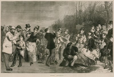 Zimní zábava - bruslení v Hyde Parku, Londýn od Edward Hughes