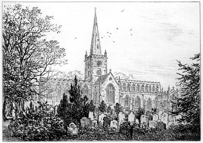 Stratfordský kostel při pohledu ze severu, Stratford-upon-Avon, Warwickshire, 1885. od Edward Hull
