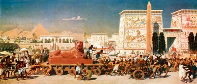 Izrael v Egyptě (barevná litografie) od Edward John (after) Poynter