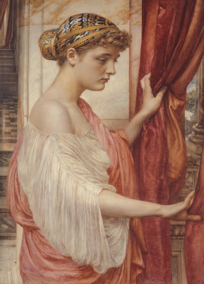 U okna, 1884 (wc na papíře) od Edward John Poynter