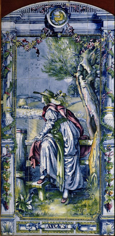 srpna, ze série dlaždicových panelů pro holandskou kuchyni, 1867-8 od Edward John Poynter