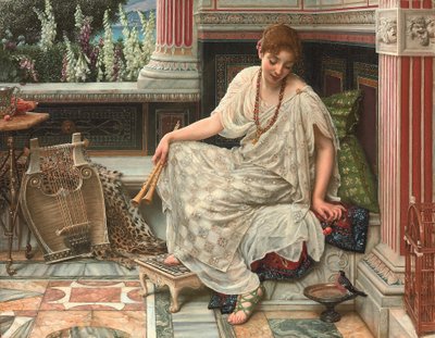 Chloe. Dulcis docta modos et citharae sciens (olej na plátně) od Edward John Poynter