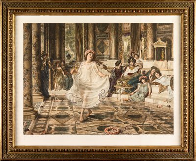 Řecký tanec (ručně kolorovaný hlubotisk) od Edward John Poynter