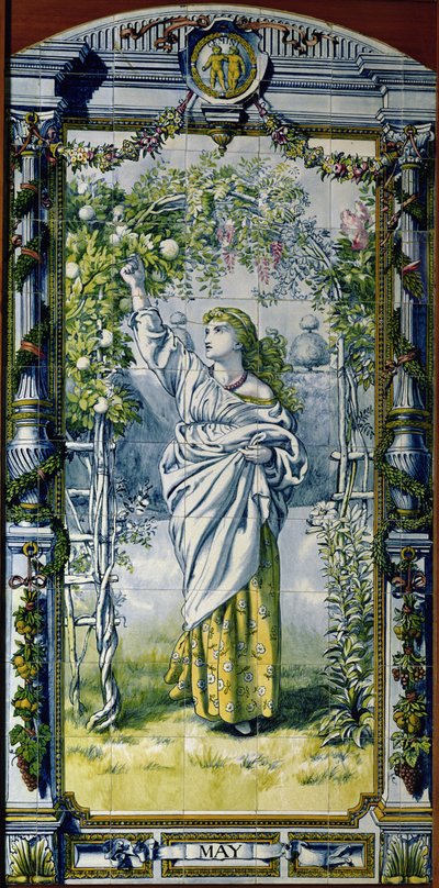 května, ze série dlaždicových panelů pro holandskou kuchyni, 1867-8 od Edward John Poynter