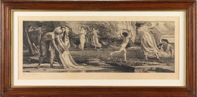 Nausicaa a její služky (rytina) od Edward John Poynter