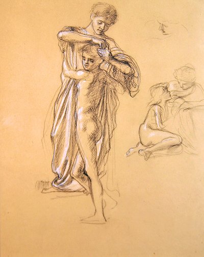 Study for Idle Fears (I), 1893 (křída na papíře) od Edward John Poynter
