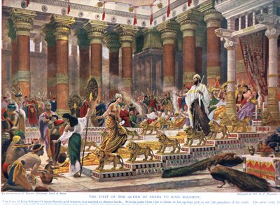 Návštěva královny ze Sáby u krále Šalamouna, ilustrace z „Hutchinsonových dějin národů“, počátek 20. století od Edward John Poynter