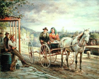 Pozdě odpoledne, Port Ben, Ulster County od Edward Lamson Henry