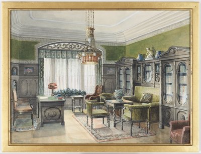 Interiér knihovny od Edward Lamson Henry