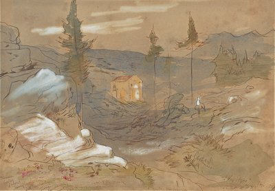 Svatyně nedaleko města Chania na Krétě v Řecku od Edward Lear