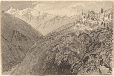 Město na kopci Sanctuary of Lampedusa, 18841885. od Edward Lear