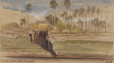 Mezi Ibreemem a Wady Halfeh, 14:45, 2. února 1867 (328) od Edward Lear