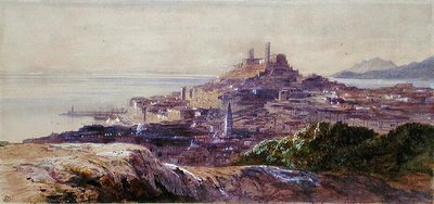 Cannes (akvarel na papíře) od Edward Lear