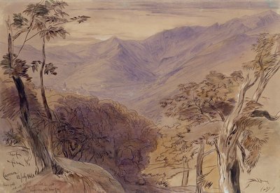 Carrara, 1861 (pero, tužka, inkoust a wc na papíře) od Edward Lear