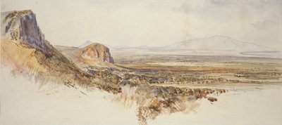 Pohled do dálky na Borghetto a Partenico, Sicílie, 1847 od Edward Lear