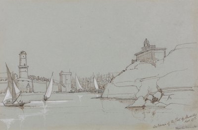 Vjezd do přístavu Marseille od Edward Lear