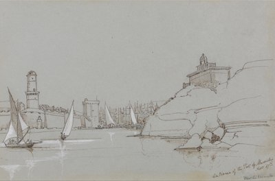 Vjezd do přístavu Marseille od Edward Lear