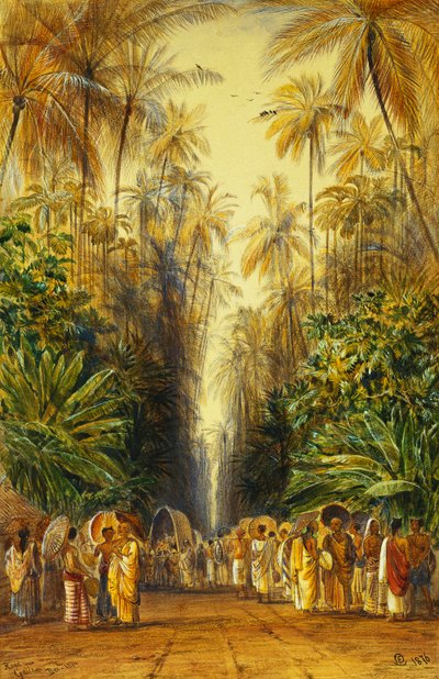 Postavy na silnici poblíž Galle, Ceylon, od Edward Lear