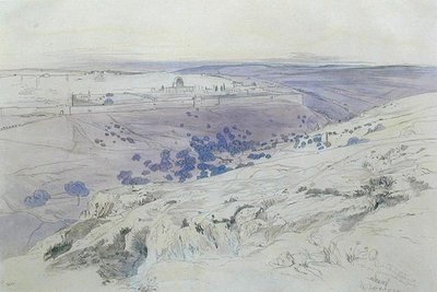 Jeruzalém, 24.-28. dubna 1858 (pero, inkoust a akvarel na papíře) od Edward Lear
