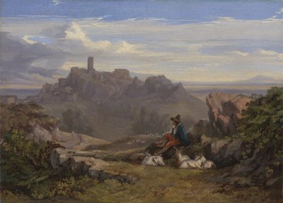 Krajina s pastevcem koz, kolem roku 1842 od Edward Lear