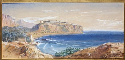 Monako z Cap d"Ail, 1865 od Edward Lear