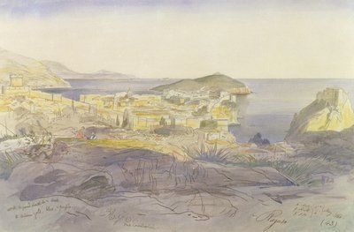 Ragusa (Dubrovník), 5.-6. května 1866 (pero, inkoust a wc na papíře) od Edward Lear
