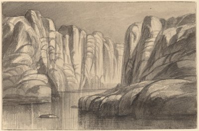 Řeka vinoucí se skalním útvarem Philae, Egypt, 18841885. od Edward Lear