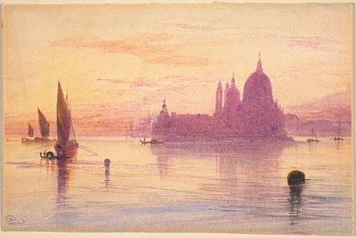 Santa Maria della Salute, Benátky, při západu slunce od Edward Lear
