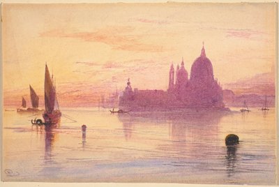 Santa Maria della Salute, Benátky, při západu slunce od Edward Lear