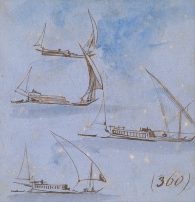 Studie lodí na Nilu od Edward Lear