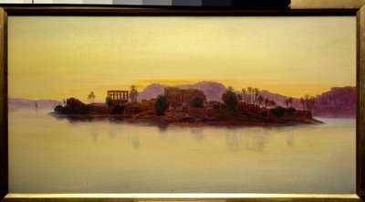 Západ slunce na ostrově Philae v Egyptě Obraz Edwarda Leara (1812-1888) (ec.angl.) 1861 Sun. 0,23x0,43 m Chantilly, Musee Conde od Edward Lear