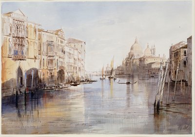 Canal Grande, s Santa Maria Della Salute, Benátky, Itálie, 1865 od Edward Lear