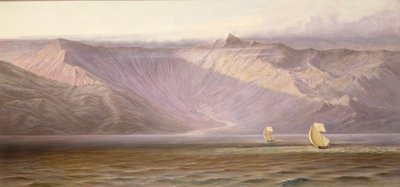 Rozlehlé Akrokeraunské hradby, Pobřeží Albánie (olej na plátně) od Edward Lear