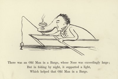 Na bárce jel stařec, který měl mimořádně velký nos. od Edward Lear