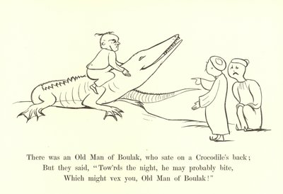 Byl tam starý muž z Boulaku, který seděl na hřbetě krokodýla od Edward Lear
