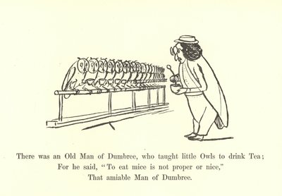 Byl starý muž z Dumbree, který učil malé sovy pít čaj od Edward Lear