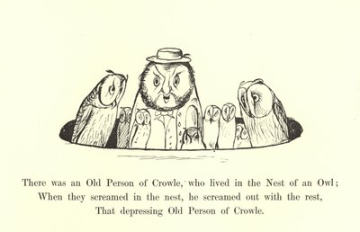 Byl tam starý Crowleův člověk, který žil v hnízdě sovy od Edward Lear