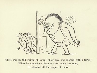 Byl tam Starý člověk z Downu, jehož tvář zdobilo zamračení od Edward Lear