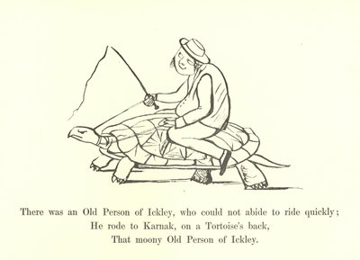 Byl tam starý člověk z Ickley, který nedokázal vydržet jezdit rychle od Edward Lear