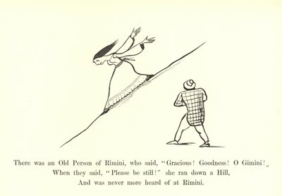 Byl tam starý člověk z Rimini, který řekl: Milostivý! Dobrota! Z Blíženců! od Edward Lear