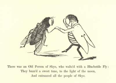 Byla tam stará osoba Skye, která tančila s modrou mouchou od Edward Lear