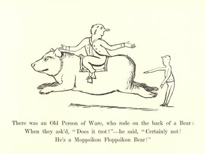 Byl tam starý člověk z Ware, který jel na zádech medvěda od Edward Lear
