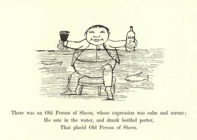 Byl tam starý Sheenův výraz, jehož výraz byl klidný a vyrovnaný od Edward Lear