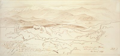 Pohled z hor nad Phonií, 1849 od Edward Lear