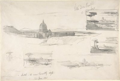 Pohled na baziliku svatého Petra v Římě od Edward Lear