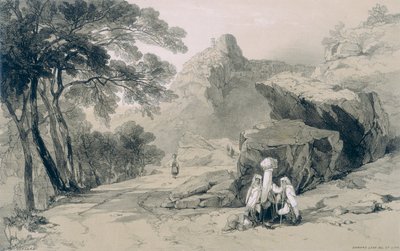 Výhledy v Římě a okolí: Cervara ve čtvrti Subiaco od Edward Lear