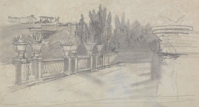 Villa Torlania, dříve Villa Conti, Erascati od Edward Lear