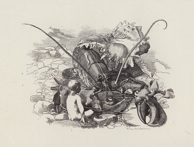 Ilustrace pro The Water-Babies od Charlese Kingsleyho (rytina) od Edward Linley (after) Sambourne