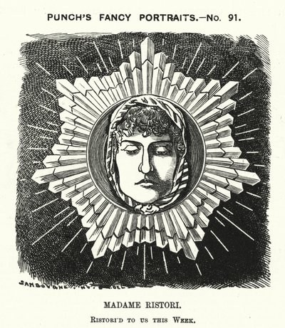 Punch cartoon: Adelaide Ristori, italská herečka (rytina) od Edward Linley (after) Sambourne